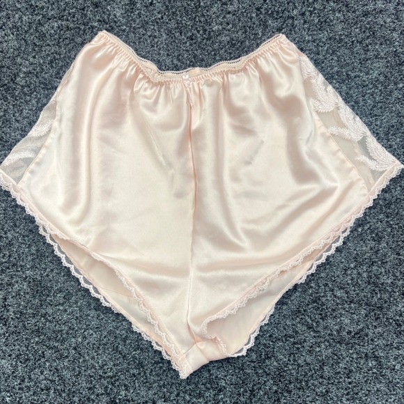Wacoal Other - Vintage Wacoal Pink Satin Tap Pants Lace Trim Sleep Shorts Small Made In USA